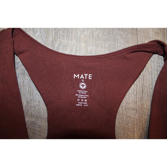 Mate the Label Women's Organic Stretch Sports Bra COCOA BROWN XL NEW! - Picture 2 of 3